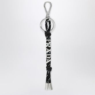 Prada Speedrock key holder in black ribbon