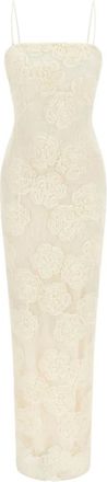 Rotate Rotate Birger Christensen, Kleedjes, Dames, Wit, XS, Polyester, Bloemen Mesh Buisjurk