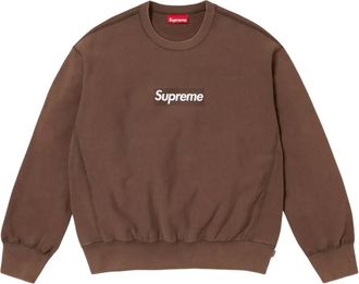 SUPREME Felpa con logo effetto schiarito SS 25 - Brown - Marrone