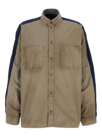 Balenciaga colour-block shirt - men - Cotton/Polyester/Polyester - 3 - Neutrals