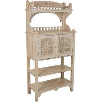 Wanderlust Deco Aparador De Madera Artesanal Blanco 75x35x150