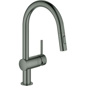 GROHE Grifo Electr&oacute;nico De Fregadero Minta 323212 Ca&ntilde;o C Teleducha Hard Graphite Cepillado, 32321al2