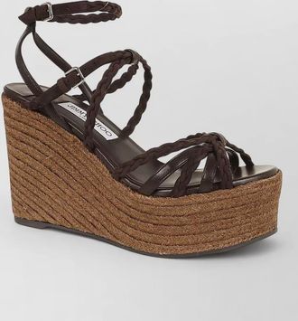 Jimmy Choo London nyra 100 sandals ankle strap wedge heel