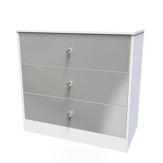 Welcome Furniture Porto Ready Assembled Chest of Drawers with 3 Drawers - Uniform Matt & White Matt - Welcome Furniture | TJ Hughes