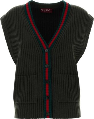 Gucci Bottle Green Wool Vest