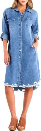 BILLY T Heart Pocket Denim Shirtdress in Vintage Denim at Nordstrom, Size X-Large