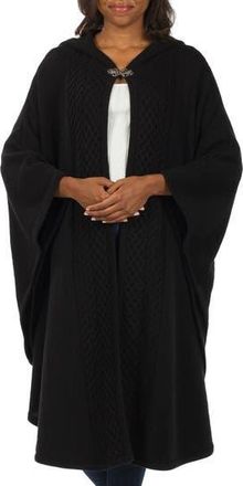 Patricia Nash Cable Knit Hooded Cape in Black at Nordstrom Rack