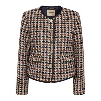 Mos Mosh Light Jackets, female, Multicolor, S, Maritime Blue Jacket with Patterned Quality