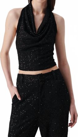 Iro Masanne Sequin Halter Top In Black
