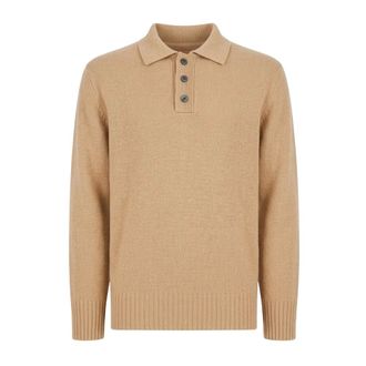 Amaranto Camisa Polo de Lana y Cachemira - Tops - Hombre - Beige - XL