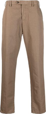 Lardini straight-leg linen trousers - men - Cotton/Linen/Flax - 52 - Brown