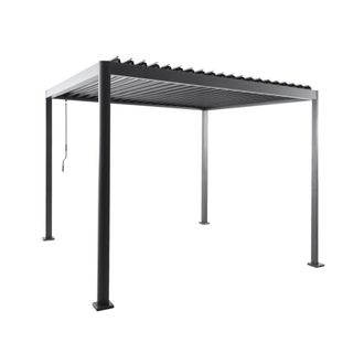 Sweeek P&eacute;rgola bioclim&aacute;tica 3x3m de aluminio y acero con lamas orientables y