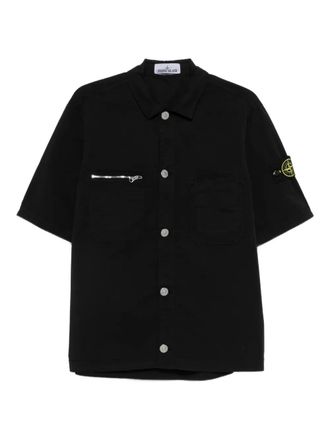 Stone Island Overhemd met korte mouwen en zak - Zwart