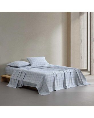 Calvin Klein Multi Grid Cotton Percale Sheet Set