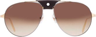 Cartier Santos de Cartier Brown Pilot Mens Sunglasses CT0038S 010 59