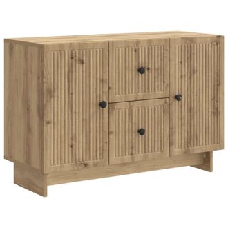 vidaXL Aparador Roble Artesanal 89 X 34,5 X 60 Cm Madera De Ingenier&iacute;a Vidaxl