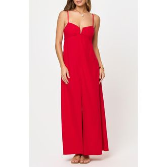 L*Space Chara Maxi Cover-Up Dress in Lipstick Red at Nordstrom, Size X-Small