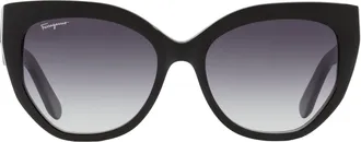 Ferragamo SF1061S Sculpted Cat-Eye Sunglasses - Black