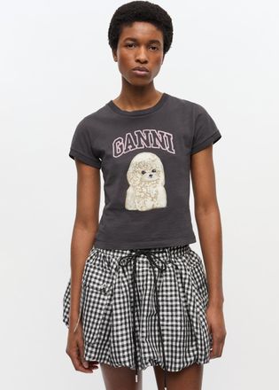Ganni Mixed Black Poodle Baby Fit T-shirt - Size XXS Cotton