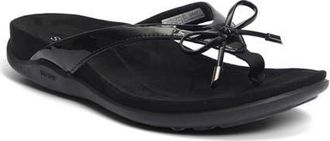 Strive Footwear Island II Bow Water Resistant Thong Slide Sandal in Black Ii at Nordstrom, Size 8.5
