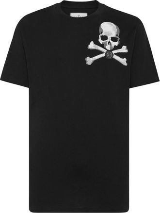 Philipp Plein T-Shirt Ronde Hals Skull&Bones - Heren - T-shirts - Zwart - S - Katoen - Tops