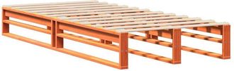 vidaXL Bed Frame without Mattress Wax Brown 100x200 cm Solid Wood Pine vidaXL