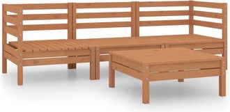 vidaXL Juego De Muebles De Jard&iacute;n 4 Pzs Madera Maciza Pino Marr&oacute;n Miel Vidaxl