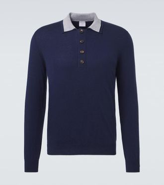 Eleventy Pullover polo in cotone e cashmere