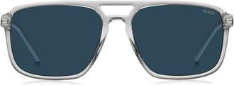 BOSS 58mm Navigator Sunglasses in Grey/Blue at Nordstrom