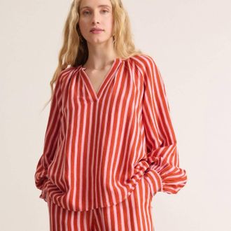 Garance Paris Vero Striped Blouse In Rose Pink