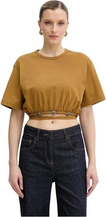 Pinko Pinko, Dames, Tops, Beige, Maat: L Katoen