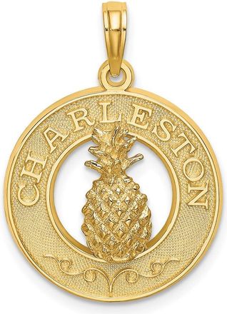 Diamond2Deal 14k Yellow Gold CHARLESTON Pineapple Charm Pendant