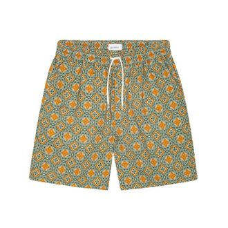 Les Deux Beachwear, male, Green, Size: 2XL Harry Arabesque AOP Shorts