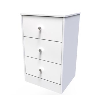Welcome Furniture Porto Ready Assembled Bedside Table with 3 Drawers - White Matt - Welcome Furniture | TJ Hughes