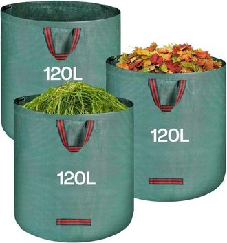 OEM Sacos De Jard&iacute;n 3x 120l - Bolsas De Basura Con Asas, Gran Capacidad, Plegables Y Reutilizables - Bolsas De Jardiner&iacute;a Para Recoger Plantas, Residuos Y