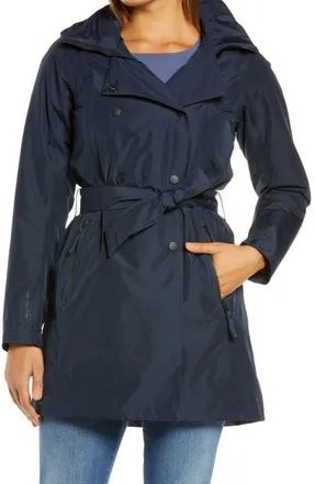 Helly Hansen Welsey II Insulated Waterproof Trench Coat in Navy at Nordstrom, Size Large