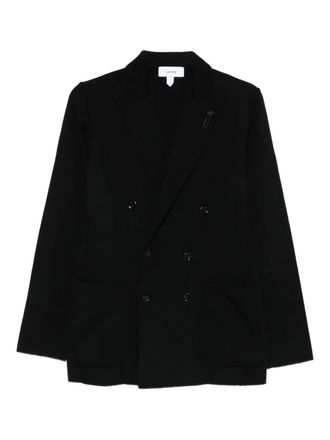 Lardini double-breasted wool jacket - Black