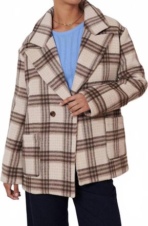 Garance Paris Trudy Check Wool Blend Coat In Brown