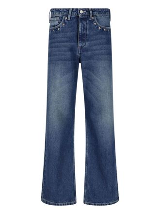 Paloma Wool Wide-Leg Denim Jeans with Subtle Fading and Metallic Accents