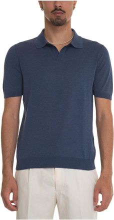 Gran Sasso Zijden Jersey Polo Shirt Elastische Taille - Heren - Polos - Blauw - 3XL - Tops
