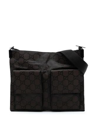 Gucci 2000-2015 GG Nylon Double Pocket crossbody bag - Marrone