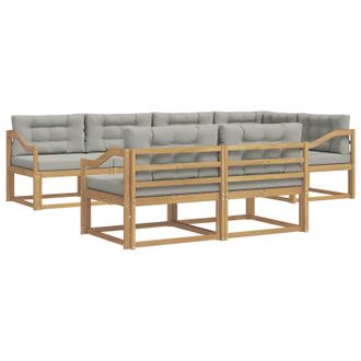 vidaXL Conjunto De Sof&aacute;s De Exterior 6 Pcs Blanco Y Gris Claro Vidaxl