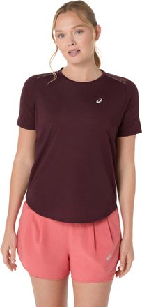 Asics T-Shirt ASICS ROAD SS TOP, Damen, Gr. XL, schwarz currant, Obermaterial: 94% Polyester, 6% Elasthan, Rundhals, Shirts T-Shirt