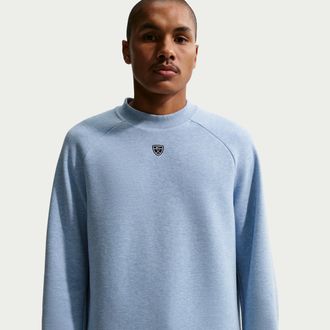 Nike Mens Par Therma-FIT Golf Crew-Neck Top in Blue | IQ4040-486