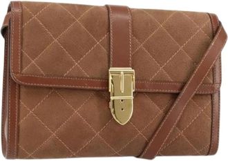 Gucci Pre-owned Cross Body Bags, female, Brown, Size: ONE SIZE Pre-owned Suede Cross Body Bag