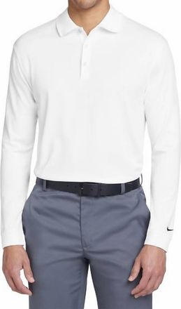 Nike Long Sleeve Dri-Fit Stretch Tech Polo In White