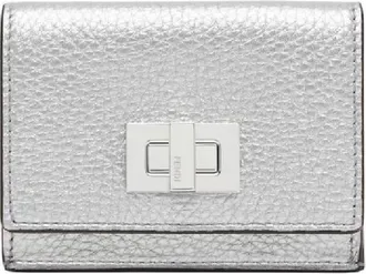 Fendi Argento/Palladio Ladies Peekaboo Micro Tri-fold Wallet