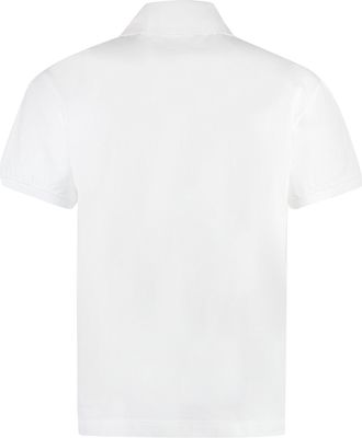 Palm Angels Mens Cotton-Piqu&eacute; Polo Shirt White T-shirts And Polos
