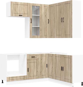 vidaXL Unidad De Cocina Porto 8 Uds. Roble Sonoma Madera De Ingenier&iacute;a Vidaxl