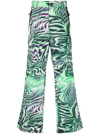 Diesel Optical-print canvas trousers - Green